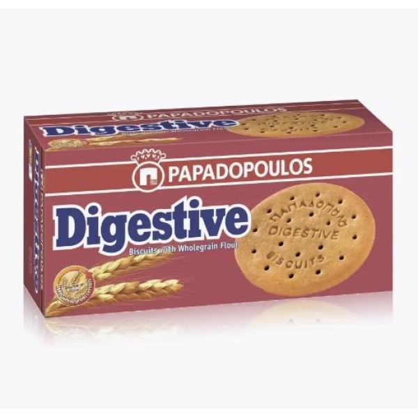 Печенье с цельнозерновой мукой Digestive PAPADOPOUIOS 250г