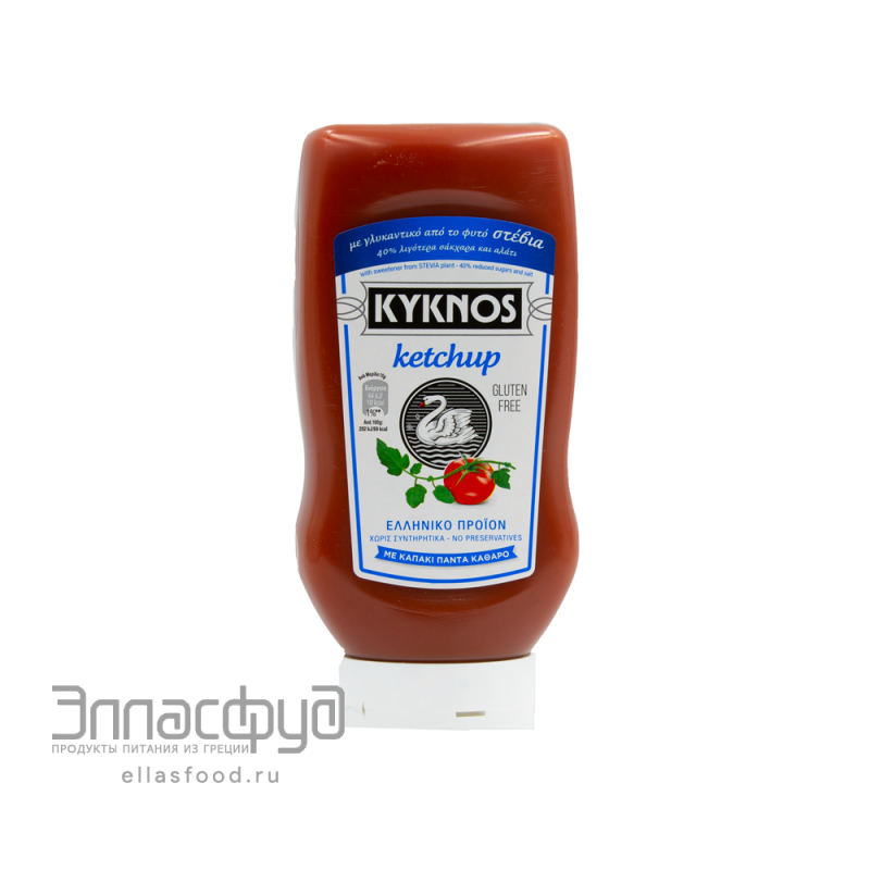  Кетчуп томатный со стевией KYKNOS, Греция, 540г пласт. бутылка