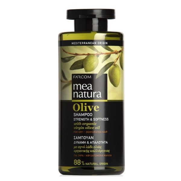 Farcom Шампунь для сухих волос Mea Natura Olive с экстрактом люпина, Греция, пл. бутылка 300мл