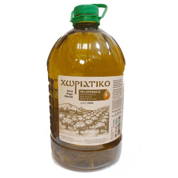  Масло оливковое Extra Virgin кислотность 0,4% Хориатико Пелопоннес 5л пластик Греция