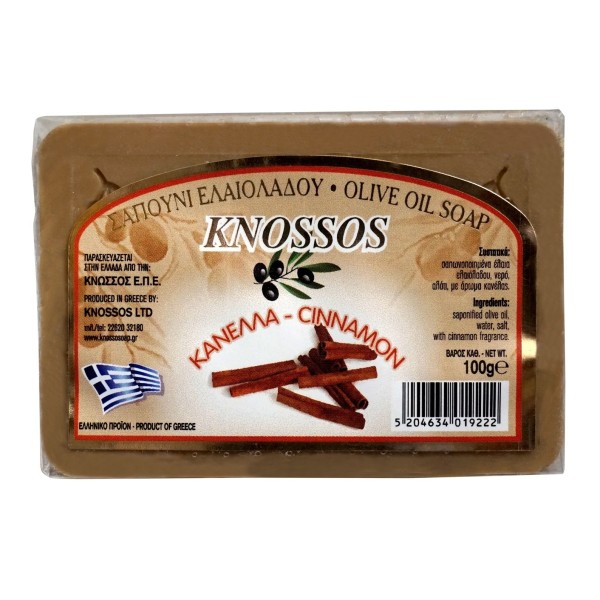 Натуральное оливковое мыло корица, KNOSSOS, 100гр