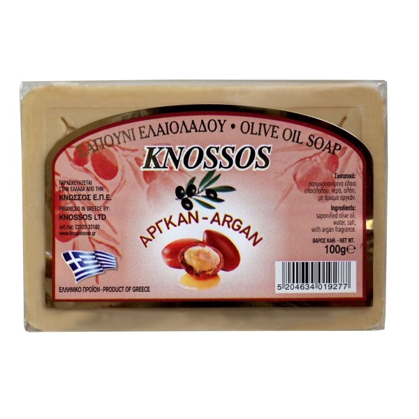 Мыло оливковое с аргановым маслом KNOSSOS, 100гр