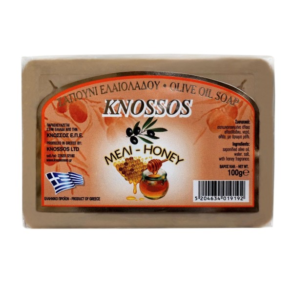 Натуральное оливковое мыло с медом, KNOSSOS, 100гр