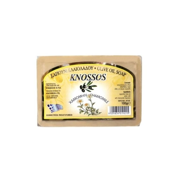  Натуральное оливковое мыло с ромашкой, KNOSSOS, 100гр