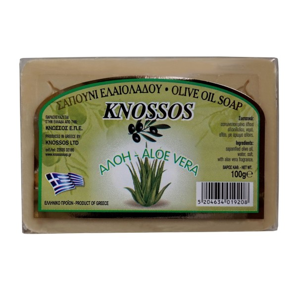  Мыло натуральное оливковое с Алоэ Вера KNOSSOS 100г