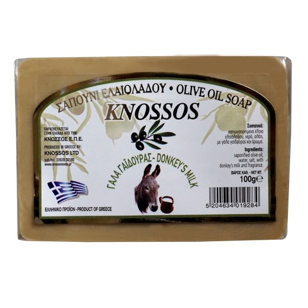 Мыло натуральное оливковое с Ослиным молоком KNOSSOS 100г